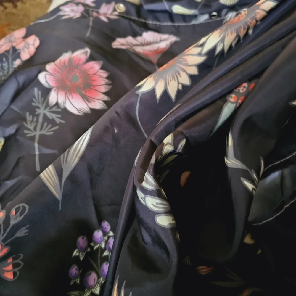 Floral Black Shower Curtain
